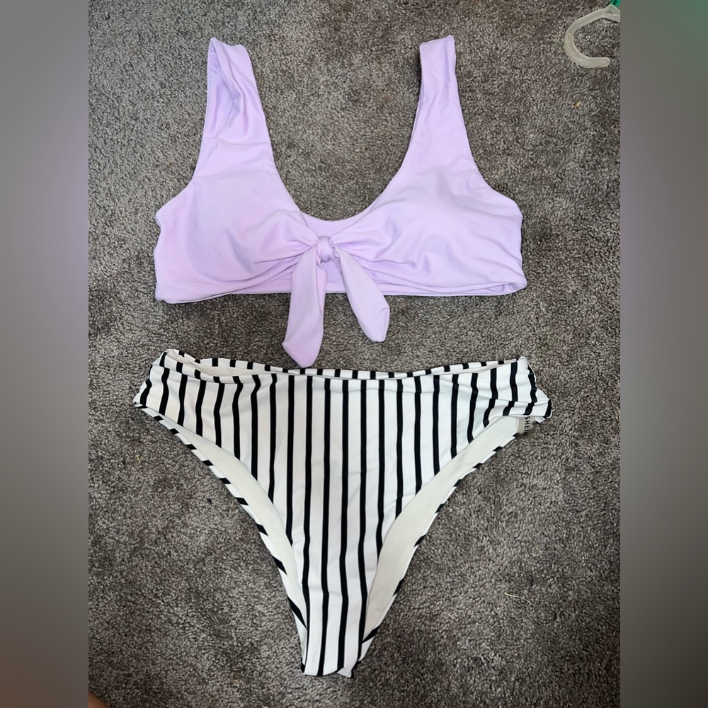 Purple and Stripes Swimsuit